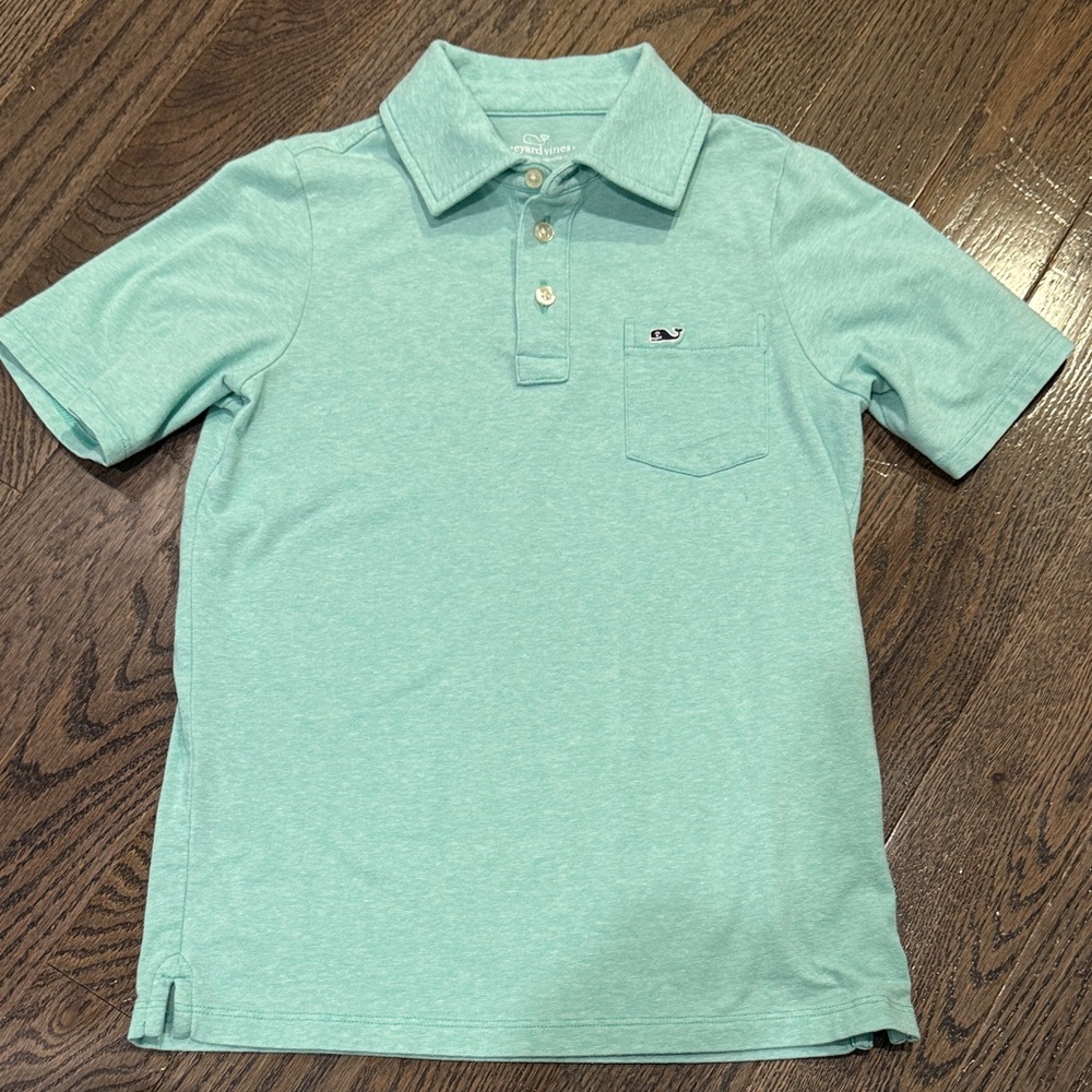 Vineyard Vines Kids' Polo Shirts - Mint and Mint with Blue Stripes - Picture 3 of 5